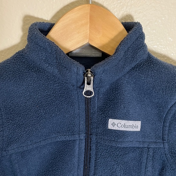 Columbia Navy Blue Fleece Zipper Sweatshirt Jacket - Picture 2 of 7
